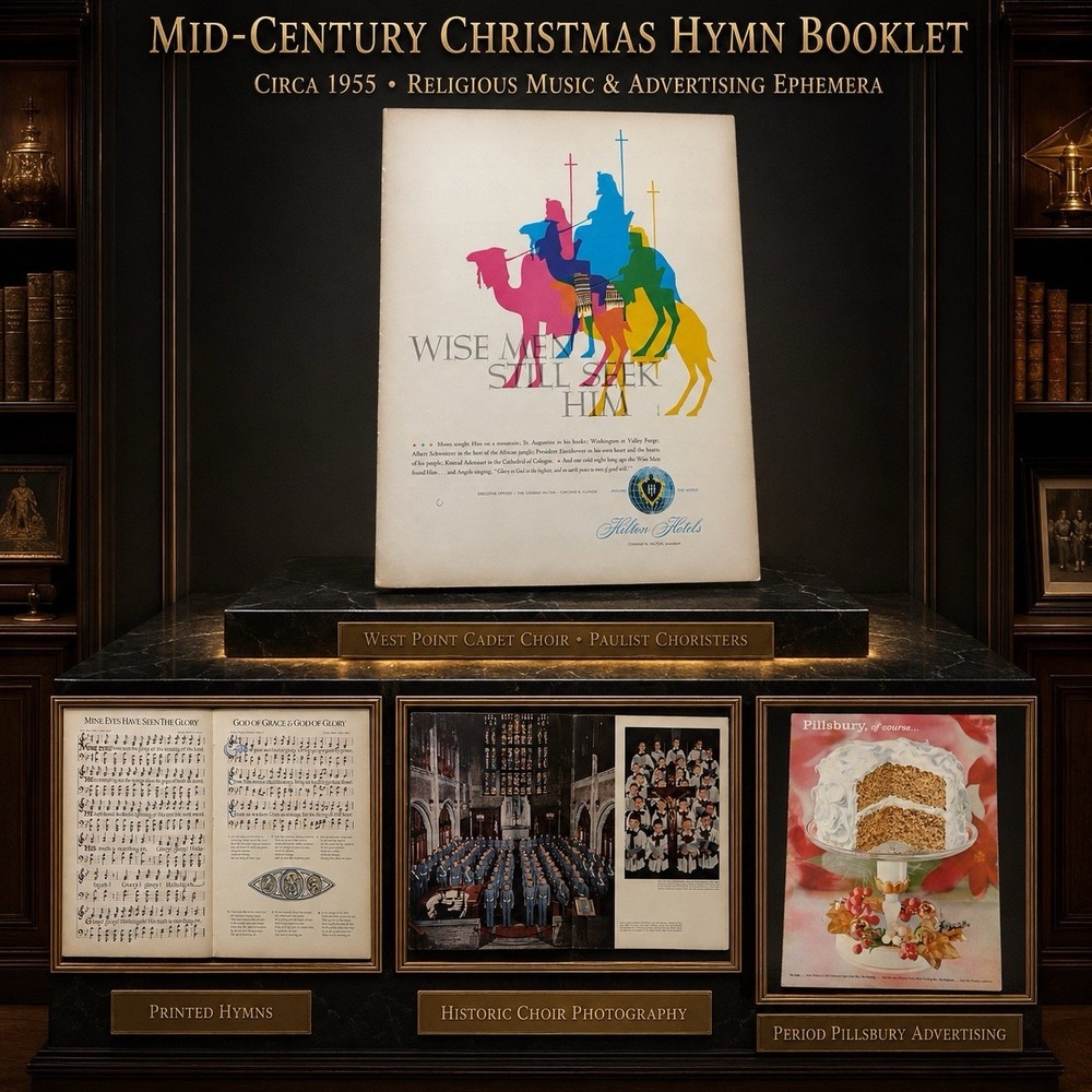 1955 Christmas Hymn Booklet West Point Choir Hilton Pillsbury Vintage Ads
